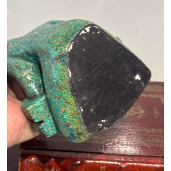 Miniature Inca Woman Baby Statue Turquoise Stone Figurine Modern Reproduction - Picture 6 of 9